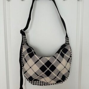 Baggu Mixed Plaid Medium Crescent NWT